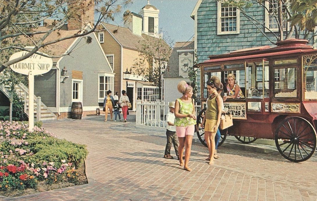 Postcard front for the New England part of Ports o' Call village