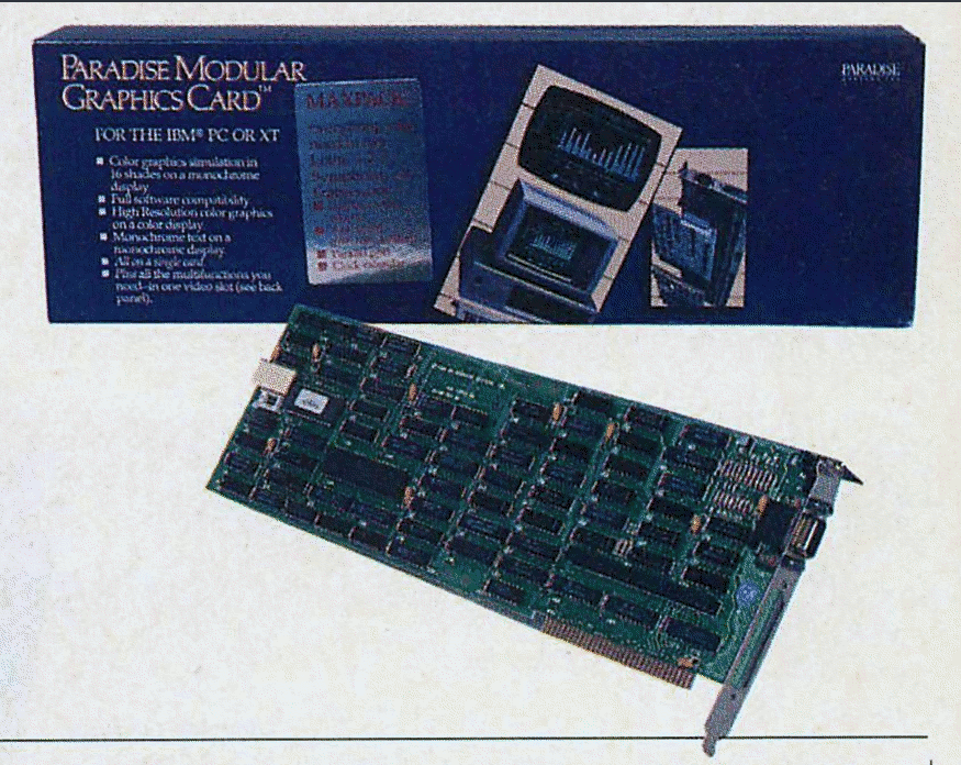 a close up from a scan of the product packaging of the Paradise Modular Graphics Card