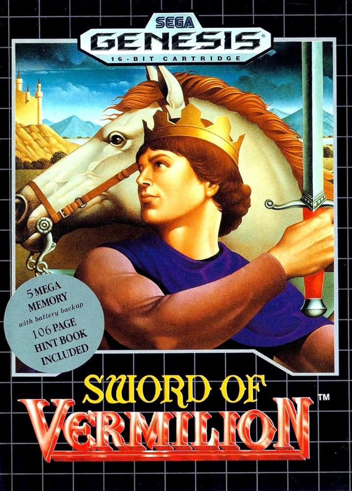 photo of the Sword of Vermilion case with sticker concealing hte location of the signature